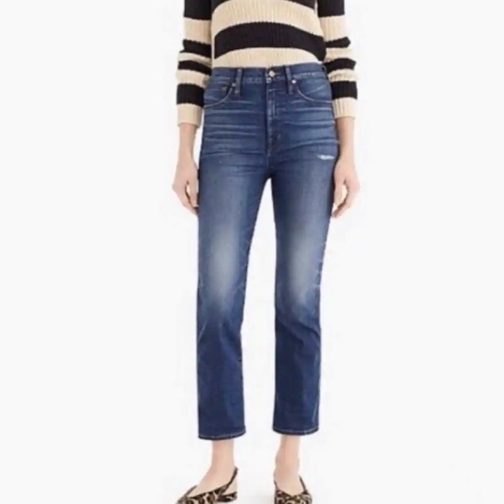J. Crew Point Sur 11” kick out crop jeans.  NWOT